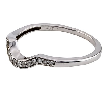 9ct white gold Diamond 0.10cts Wishbone Ring size M